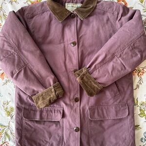L.L. Bean Mauve Jacket with Corduroy Trim